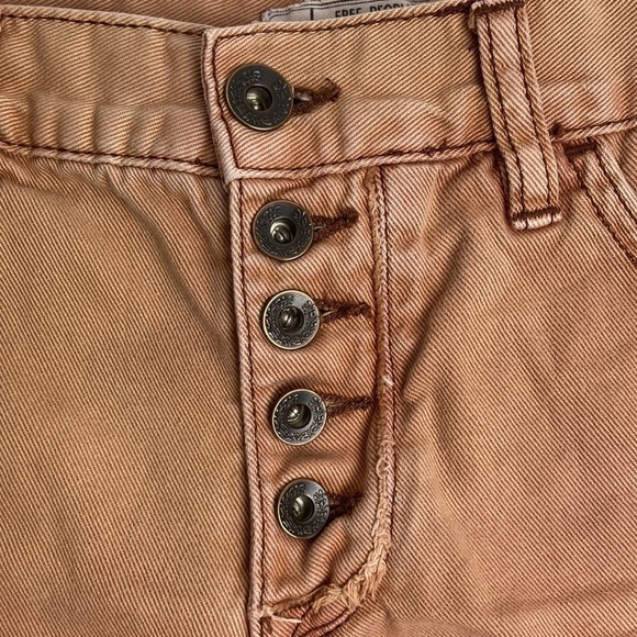 Free People Runaway Slouch Jean Cutoff Shorts 25 Rust Taupe Cowboy Western Boho - Picture 2 of 12